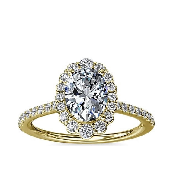 Diamond-Capitals 1.00 Carat Oval Cut Wonderful Solitaire Natural Diamond (F-G/VS1) Wedding Ring for Bride Solid 18K Yellow Gold Size 10