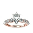 thumbnail image 1 of 1.00 Carat Brilliant Pear Cut Natural Diamond Elegant Solitaire with Accents Ring for her Solid 18K Rose Gold Size 9.5, 1 of 6