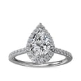 thumbnail image 1 of Diamond-Capitals 1.00 Carat Pear Shape Solitaire Real Diamond (F-G/VS1) Stunning Wedding Ring for Bride Solid 18K White Gold Size 9.5, 1 of 8