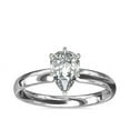thumbnail image 1 of 1.00 Carat Brilliant Pear Cut Real Diamond Elegant Solitaire Wedding Ring for Women Solid 14K White Gold Size 10, 1 of 6