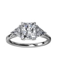 thumbnail image 1 of 1.00 Carat Brilliant Radiant Cut Natural Diamond Elegant Three Stone Wedding Ring for her in Solid 950 Platinum Size 9.5, 1 of 9