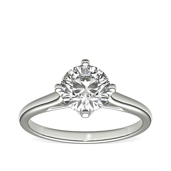 1.00 Carat Brilliant Round Cut Natural Diamond Elegant Solitaire Ring for her Solid 18K White Gold Size 9.5