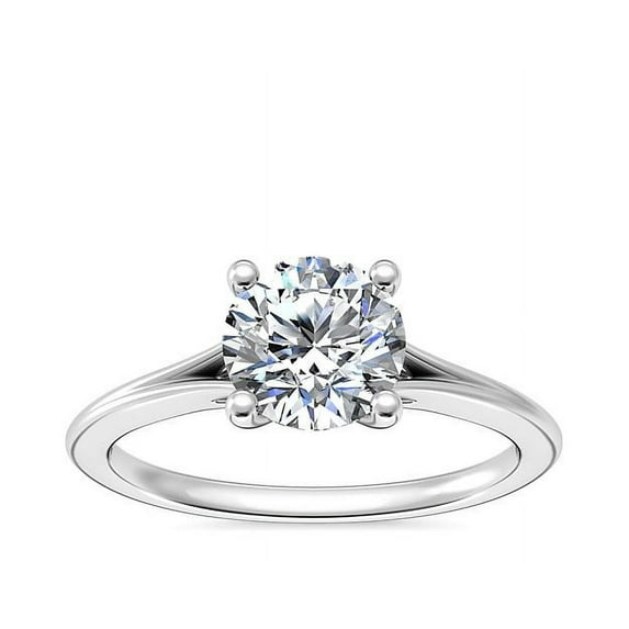 1.00 Carat Brilliant Round Cut Natural Diamond Elegant Solitaire Wedding Ring for her in Solid 14K White Gold Size 9.5