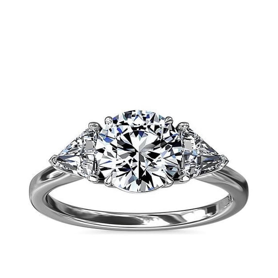 1.00 Carat Brilliant Round Cut Natural Diamond Three Stone Beautiful Ring for Engagement Solid 14K White Gold Size 9