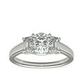 thumbnail image 1 of 1.00 Carat Brilliant Round Cut Real Diamond Elegant Three Stone Wedding Ring for Women Solid 18K White Gold Size 10, 1 of 8