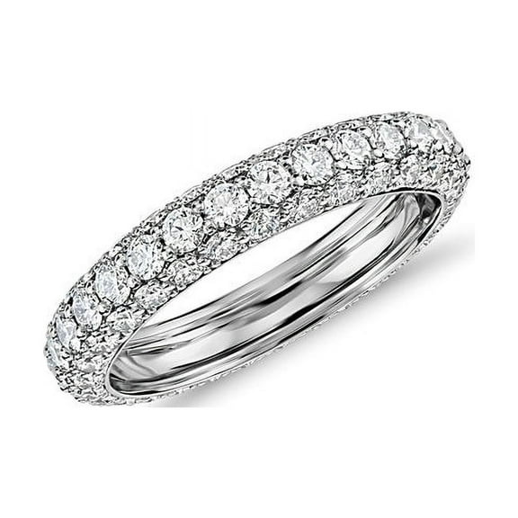 1.00 Carat Clarity-VS1 Round Shaped Genuine Diamond Beautiful Eternity Band for Women Solid 950 Platinum Size 7