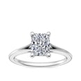thumbnail image 1 of 1.00 Carat Color F-G, Clarity VS1, Radiant Cut Natural Diamond Unique Solitaire Ring for Anniversary & Wedding Solid 18K White Gold Size 4, 1 of 8