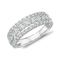 1.00 Carat Color F-G Round Shaped Natural Diamond Wonderful Eternity Band for her Solid 950 Platinum Size 7