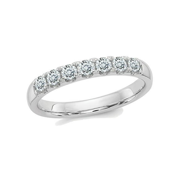 1.00 Carat (Ctw) (1.10 Ct. Look) Synthetic Moissanite Anniversary Wedding Band Ring in 14K White Gold