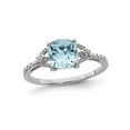 thumbnail image 1 of Gem & Harmony 1.00 Carat (Ctw)  Aquamarine Ring in Sterling Silver for Women, 1 of 5