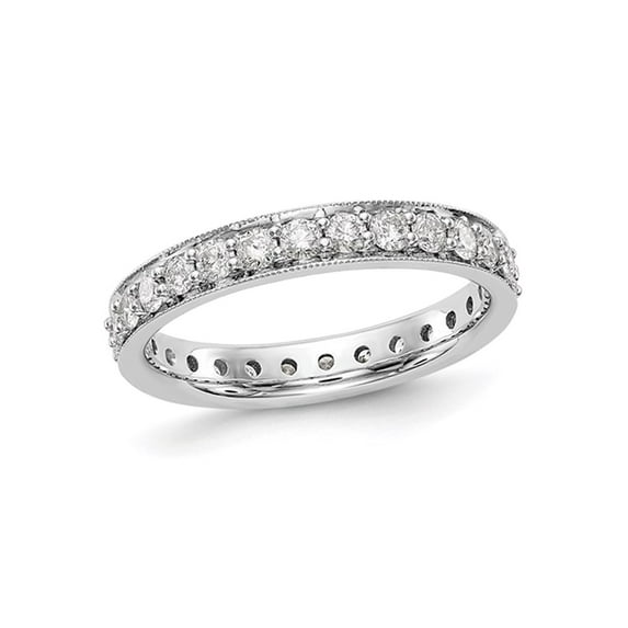1.00 Carat (Ctw Color H-I, I1-I2) Diamond Eternity Wedding Band Ring in 14K White Gold
