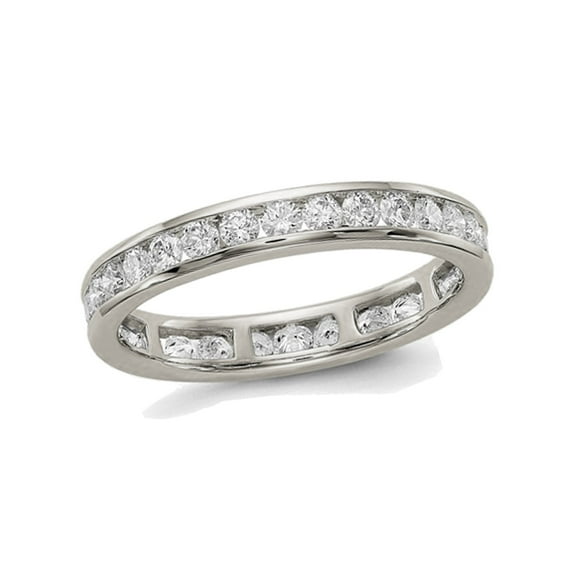 1.00 Carat (Ctw Color H-I, I1-I2) Diamond Eternity Wedding Band Ring in 14K White Gold