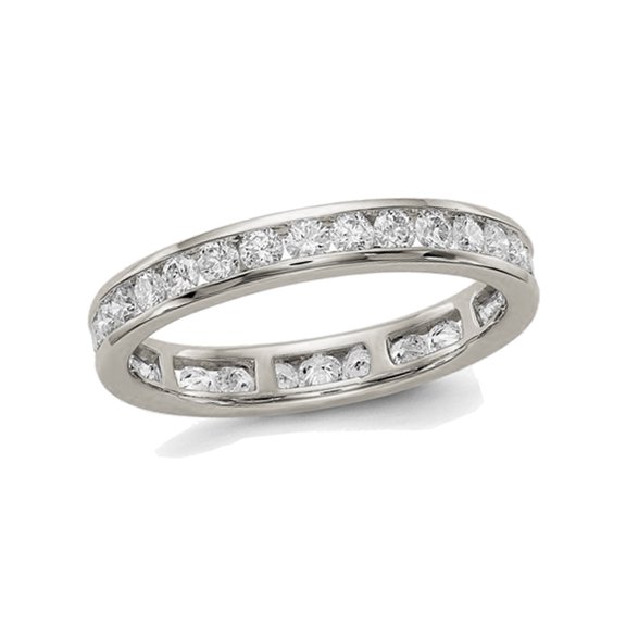 1.00 Carat (Ctw Color H-I, I1-I2) Diamond Eternity Wedding Band Ring in 14K White Gold for Women