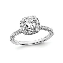 1.00 Carat (Ctw G-H-I, SI1-SI2) Lab Grown Diamond Engagement Halo Ring in 14K White Gold