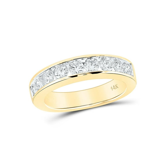 1.00 Carat (Ctw G-H, I1-I2) Diamond Wedding Band Ring in 14K Yellow Gold