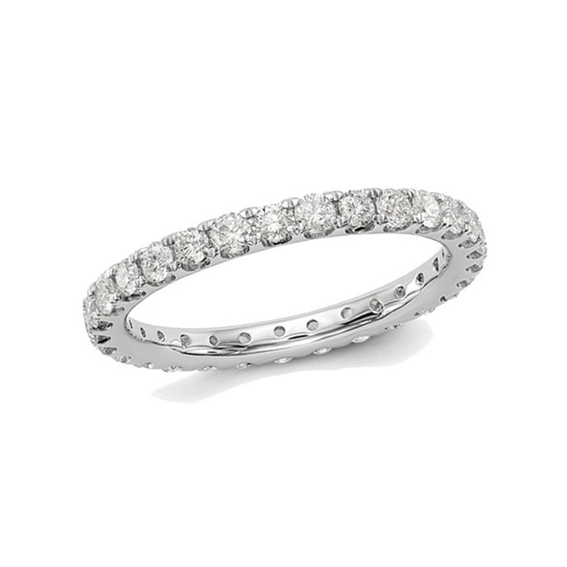 1.00 Carat (Ctw H-I, I1-I2) Diamond Eternity Wedding Band in 14K White Gold Ring