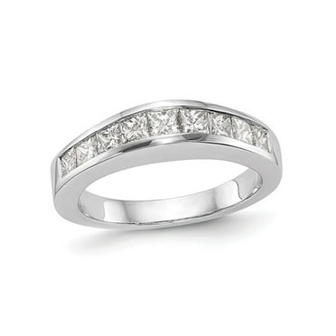 1.00 Carat (Ctw H-I, I2-I3) Princess Cut Diamond Wedding Band Ring in 14K White Gold