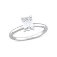thumbnail image 1 of 1.00 Carat (Ctw) Lab-Created Emerald-Cut Moissanite Engagement Ring in Sterling Silver, 1 of 5