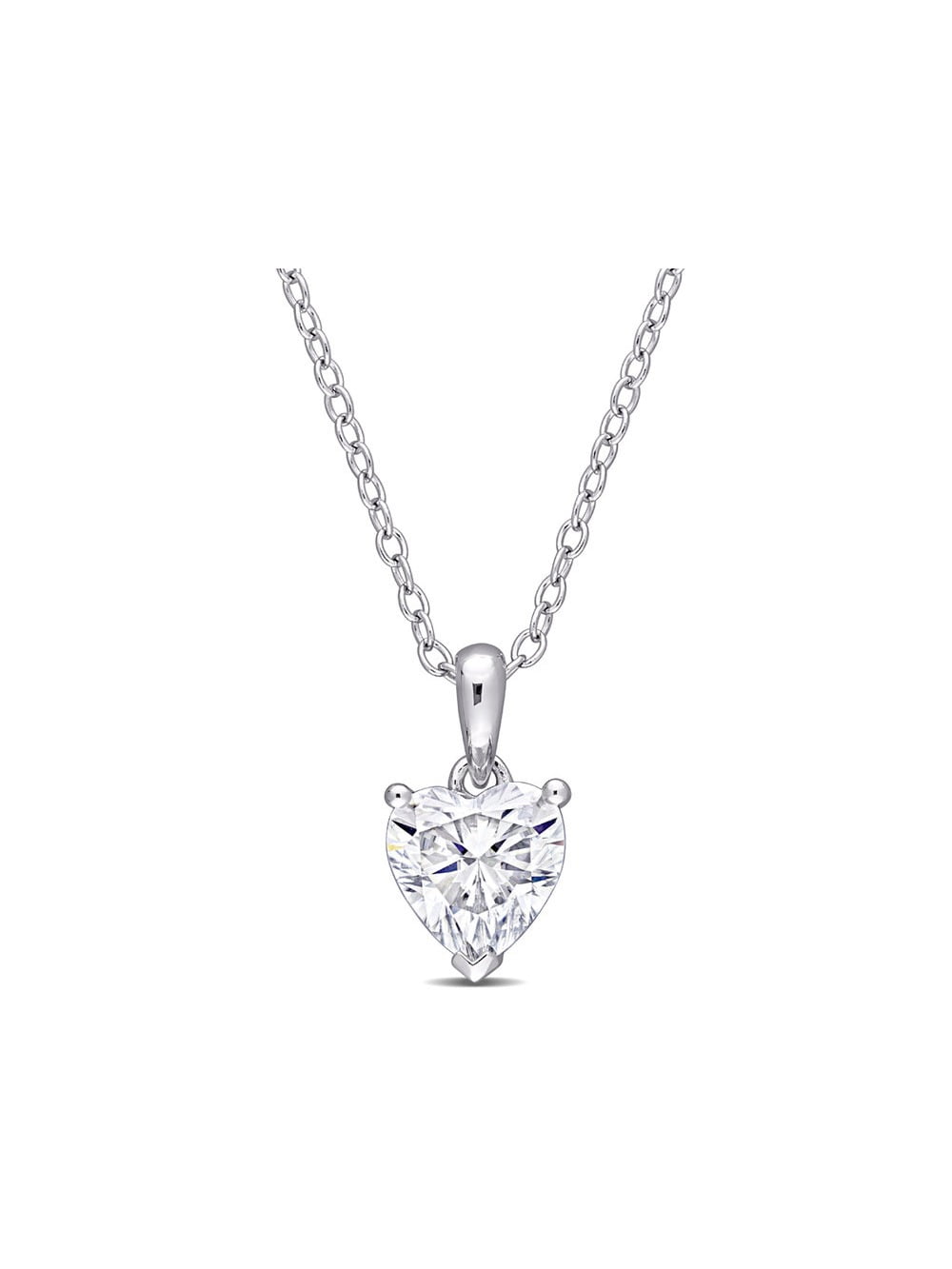 1 Carat Moissanite Heart Pendant Necklace main image 1