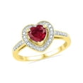 thumbnail image 1 of Gem & Harmony 1.00 Carat (Ctw) Lab-Created Ruby Heart Ring in 10K Yellow Gold for Women, 1 of 3
