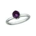 thumbnail image 1 of 1.00 Carat (Ctw) Natural Amethyst Briolette Solitaire Ring in Sterling Silver, 1 of 5