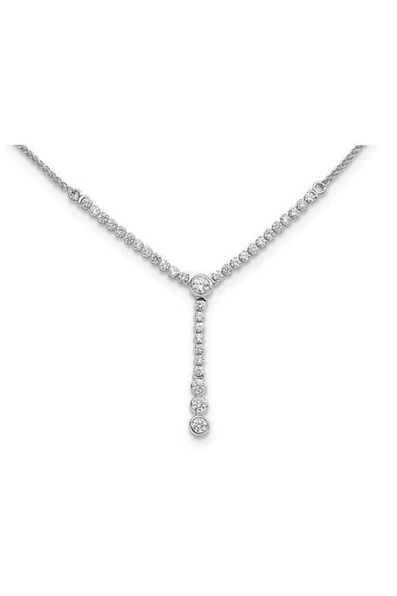 1.00 Carat (Ctw SI1-SI2, G) Lab-Grown Diamonds Bolo Necklace 14K White Gold for Women