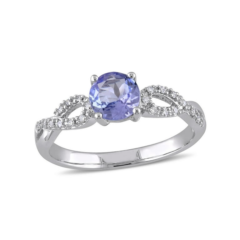 1.00 Carat Ctw Tanzanite Infnity Ring in 10K White Gold with