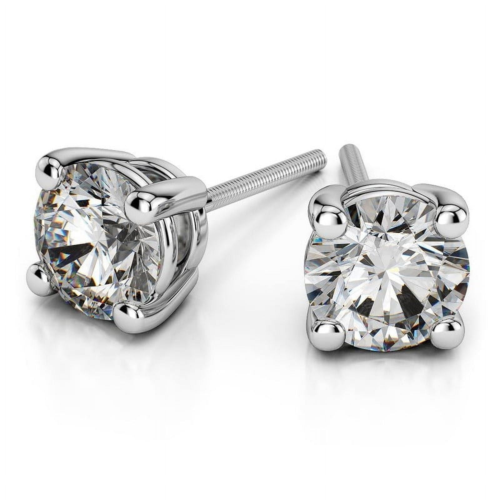1.00 Carat D/VVS1 Round Brilliant Cut Lab Created Diamond Stud Earrings for women Solid 950 Platinum Screw Back Studs Earring