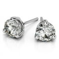 thumbnail image 1 of 1.00 Carat D/VVS1 Round Cut Lab Created Diamond Stud Earrings for women 3 Prongs Solid 18K White Gold Push Back Studs Earring, 1 of 5