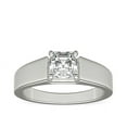thumbnail image 1 of 1.00 Carat Excellent Asscher Cut Real Diamond New Design Solitaire Ring for Wedding and Engagement Solid 14K White Gold Size 11, 1 of 6
