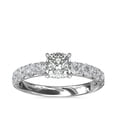 thumbnail image 1 of 1.00 Carat Excellent Cushion Cut Natural Diamond Solitaire with Accents Beautiful Ring for Women Solid 18K White Gold Size 11.5, 1 of 6