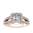 thumbnail image 1 of 1.00 Carat Excellent Emerald Cut Natural Diamond Beautiful Solitaire with Accents Bridal Ring for Bride Solid 14K Rose Gold Size 5, 1 of 8
