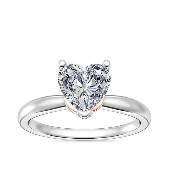 1.00 Carat Excellent Heart Cut Natural Diamond Solitaire Beautiful Ring for Anniversary Solid 14K White Gold Size 4.5