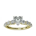 thumbnail image 1 of 1.00 Carat Excellent Heart Cut Natural Diamond Solitaire with Accents Beautiful Ring for Anniversary Solid 14K Yellow Gold Size 4.5, 1 of 6