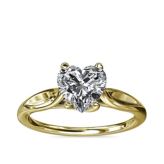 1.00 Carat Excellent Heart Cut Natural Diamond Unique Solitaire Ring for Engagement Solid 14K Yellow Gold Size 8.5