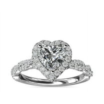 1.00 Ct New Heart Natural Diamond Twisted Loop Solitaire Ring for Engagement Solid 14K White Gold Size 7 (F-G/VS1) by Diamond-Capitals