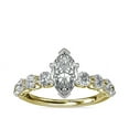 thumbnail image 1 of 1.00 Carat Excellent Marquise Cut Natural Diamond Solitaire with Accents Beautiful Ring for Women Solid 18K Yellow Gold Size 11.5, 1 of 6