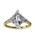 thumbnail image 1 of 1.00 Carat Excellent Marquise Cut Natural Diamond Three Stone Beautiful Ring for Women Solid 18K Yellow Gold Size 11.5, 1 of 8
