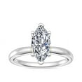 thumbnail image 1 of 1.00 Carat Excellent Marquise Shape Genuine Diamond Latest Design Solitaire Engagement Ring for Ladies Solid 18K White Gold Size 7.5, 1 of 8
