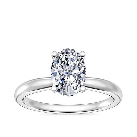 1.00 Carat Excellent Oval Cut Natural Diamond Beautiful Solitaire Bridal Ring for Bride Solid 18K White Gold Size 5