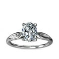 thumbnail image 1 of 1.00 Carat Excellent Oval Cut Natural Diamond Unique Solitaire Ring for Engagement Solid 14K White Gold Size 8.5, 1 of 8
