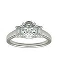 thumbnail image 1 of 1.00 Carat Excellent Oval Shape Genuine Diamond Latest Design Three Stone Engagement Ring for Ladies Solid 18K White Gold Size 7.5, 1 of 6