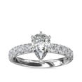 thumbnail image 1 of 1.00 Carat Excellent Pear Cut Natural Diamond Solitaire with Accents Beautiful Ring for Women Solid 18K White Gold Size 11.5, 1 of 6