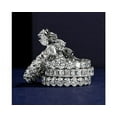 thumbnail image 1 of 1.00 Carat Excellent Pear Shape Genuine Diamond Latest Design Engagement Eternity Band for Ladies Solid 18K White Gold Size 7.5, 1 of 7