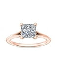 thumbnail image 1 of 1.00 Carat Excellent Princess Cut Natural Diamond Solitaire Beautiful Ring for Anniversary Solid 14K Rose Gold Size 4.5, 1 of 8