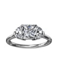 thumbnail image 1 of 1.00 Carat Excellent Princess Cut Natural Diamond Three Stone Beautiful Ring for Women Solid 18K White Gold Size 11.5, 1 of 8