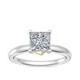 thumbnail image 1 of 1.00 Carat Excellent Princess Cut Real Diamond New Design Solitaire Ring for Wedding Solid 18K White Gold Size 11, 1 of 8