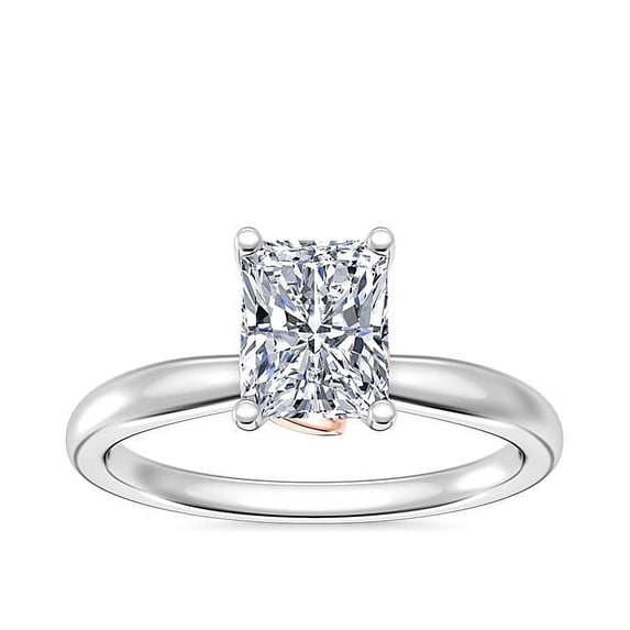 1.00 Carat Excellent Radiant Cut Natural Diamond Solitaire Beautiful Proposal Ring for her Solid 14K White Gold Size 11.5