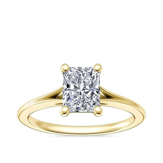 1.00 Carat Excellent Radiant Cut Natural Diamond Unique Solitaire Ring for Engagement Solid 14K Yellow Gold Size 8.5