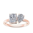 thumbnail image 1 of 1.00 Carat Excellent Radiant & Pear Cut Natural Diamond Unique Two Stone Ring for Women Solid 18K Rose Gold Size 8.5, 1 of 8